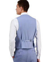 Calvin Klein Mens Slim fit Button-Up Suit Vest Medium Blue Solid Stretch