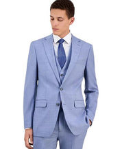 Calvin Klein Mens Slim fit Wool Suit Jacket Blazer 40 L Light Blue Solid Stretch