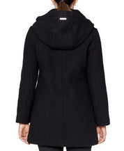Vince Camuto Women's Fleece-Lined Hooded Coat Small Black