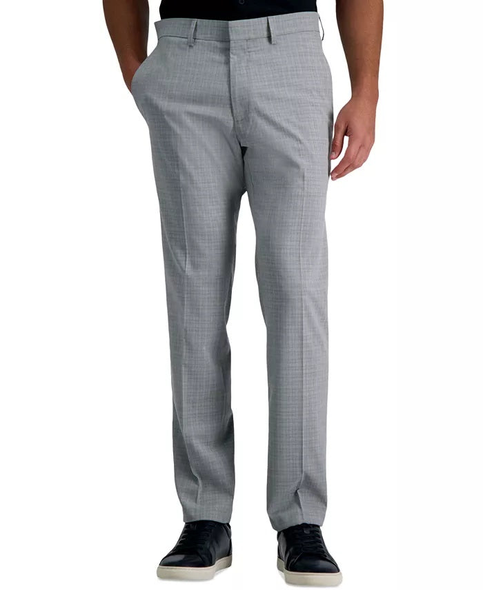 Kenneth Cole Mens Slim fit Dress Pants 29 / 32 Light Grey Plaid Stretch