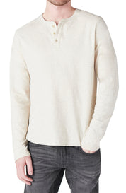 Lucky Brand Mens Duofold Henley Long Sleeve T Shirt Beige 2XL