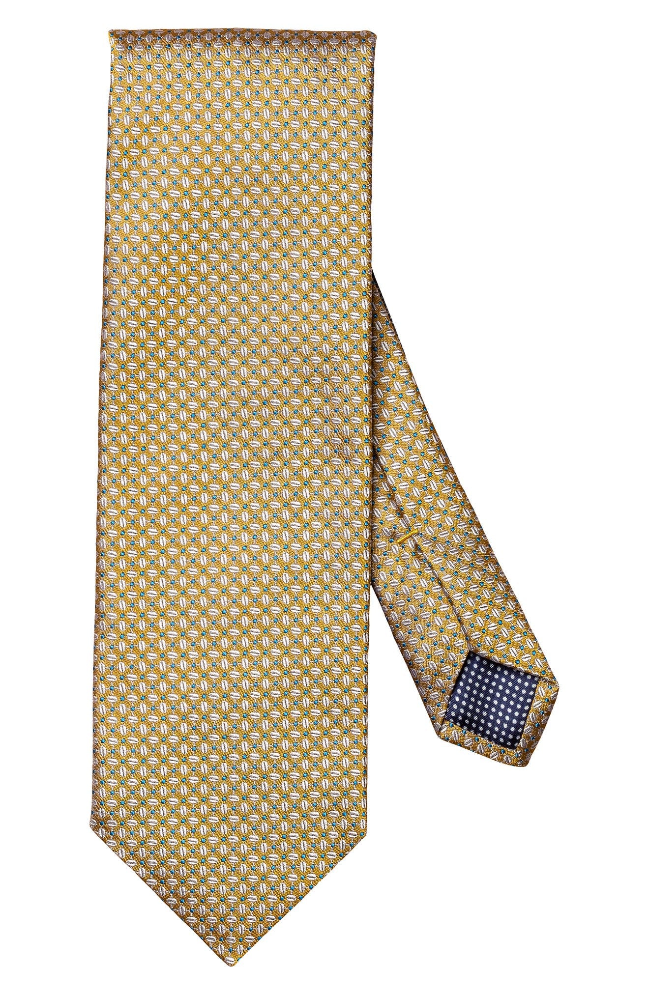 Eton Men's Geometric Silk Tie Necktie Gold