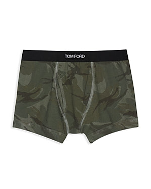 Tom Ford Cotton Blend Floral Print Boxer Briefs Small Olive Green camo