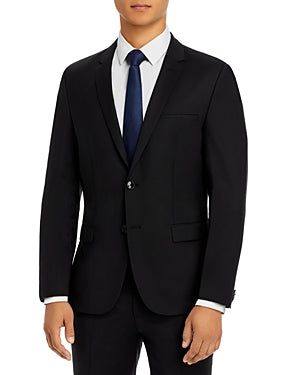 Hugo Mens Slim fit Suit Jacket Blazer 42 S Black Solid Stretch