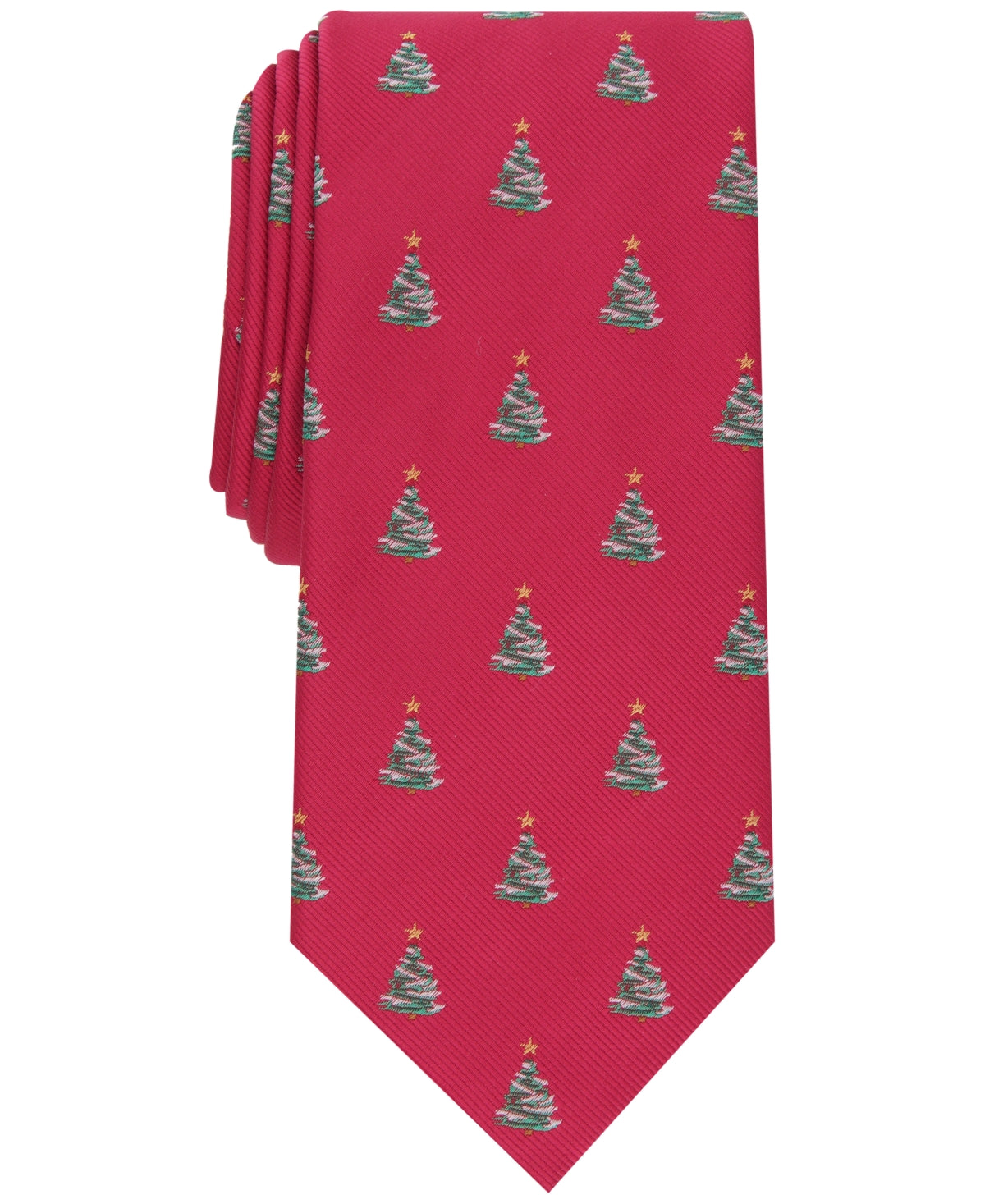 Club Room Mens Holiday Tree Tie Red One Size