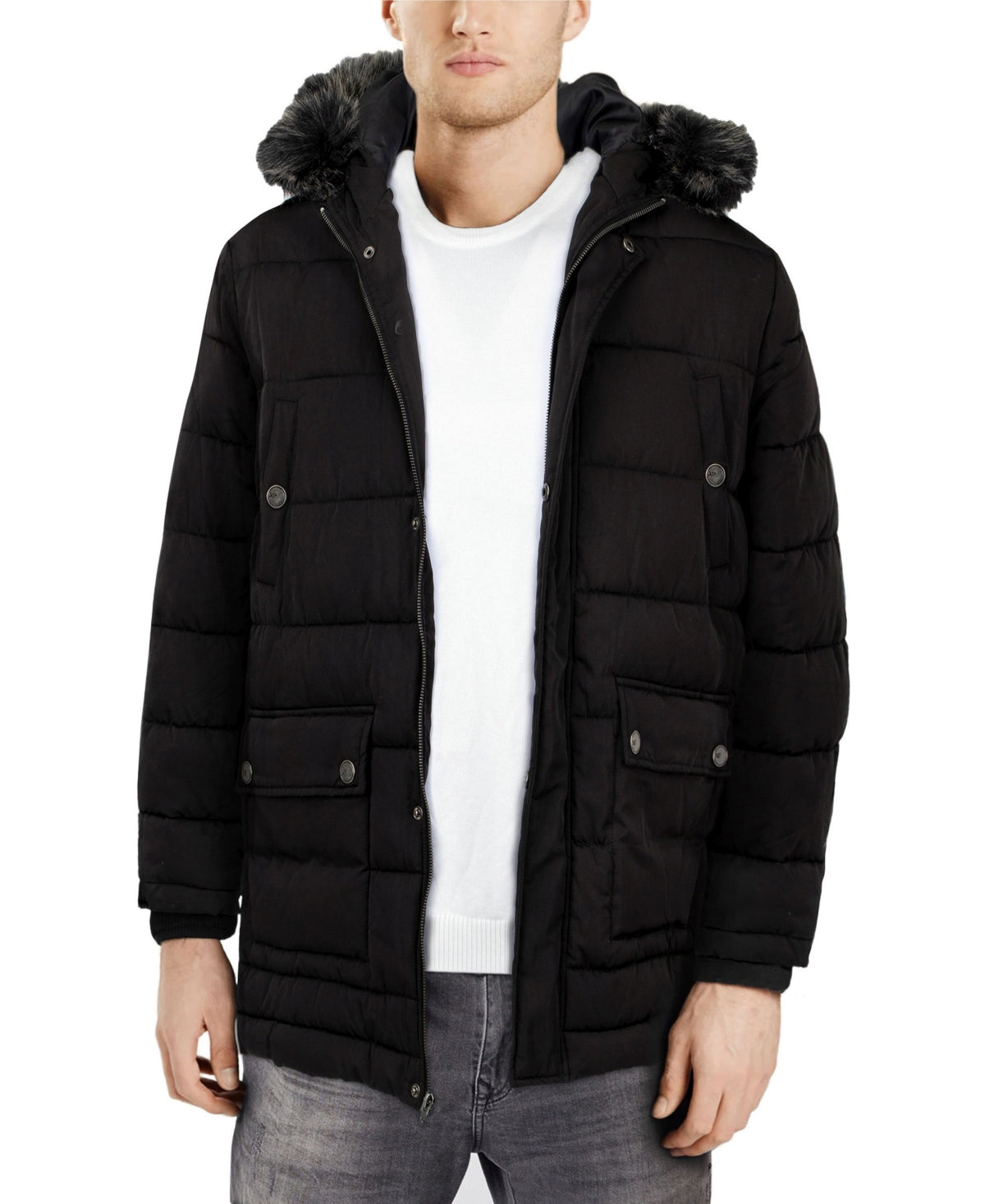 X-Ray Mens Hooded Ski Jacket Black XL