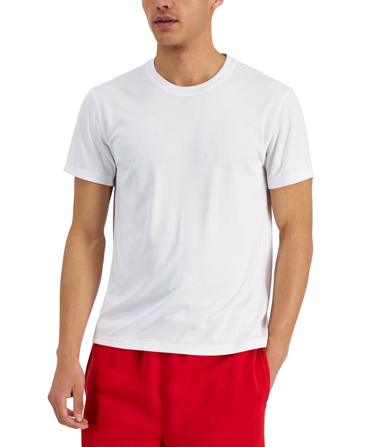 Id Ideology Mens Embossed Star Graphic T shirt White 3XL