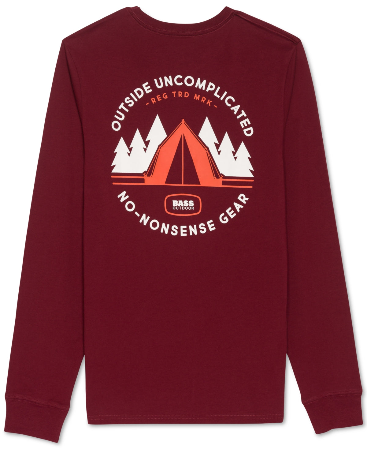 Bass Outdoor Mens Tent Graphic Tshirt Dark Red Medium