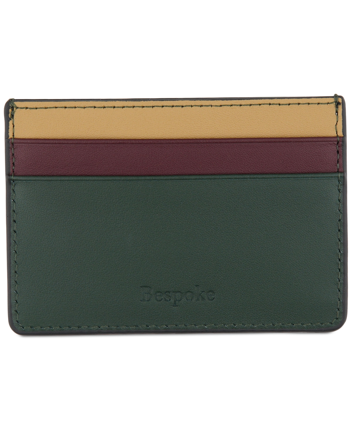 Bespoke Men's Dark Green Nappa Leather Card Case Osfa