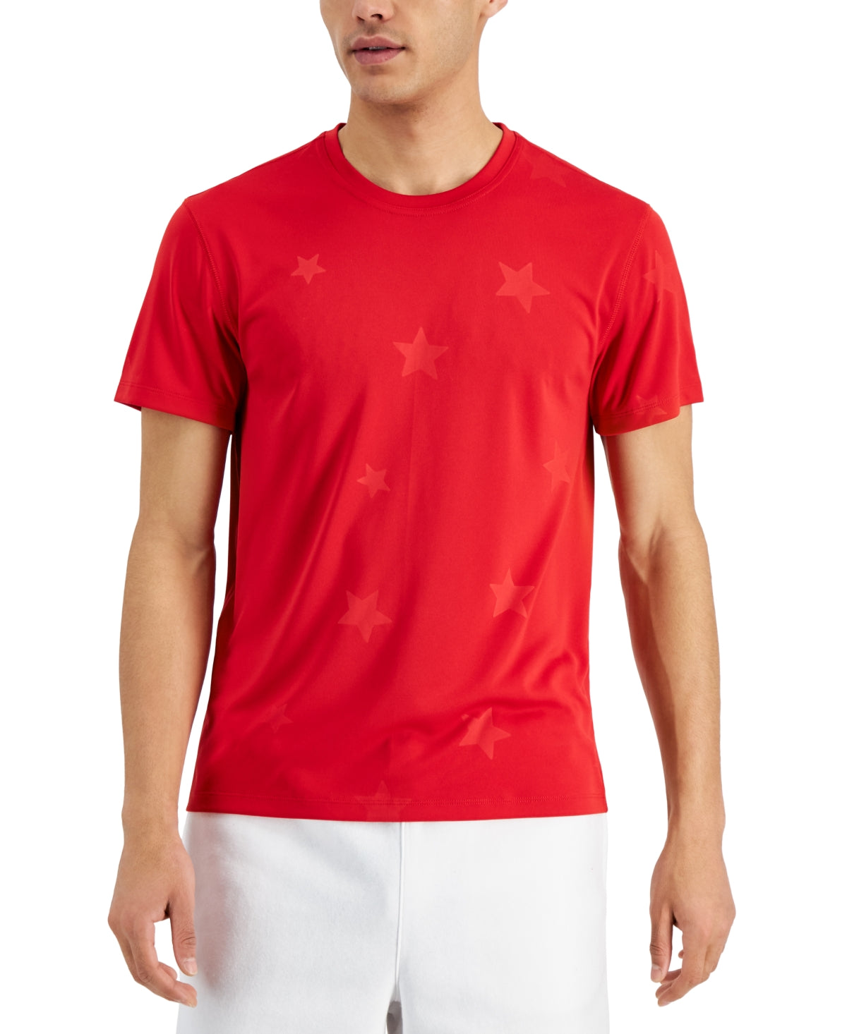 Id Ideology Men's Embossed Star Graphic Tshirt Red Large