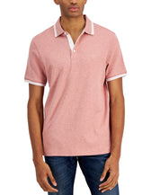 Michael Kors Mens Greenwich Short Sleeve Polo Shirt Dusty Rose Heather Large