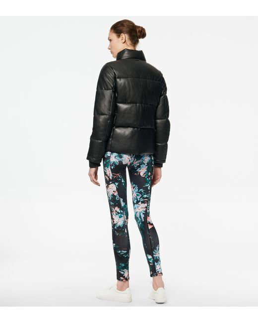 Marc New York Womens Faux-Leather Puffer Coat XL Black