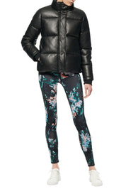 Marc New York Womens Faux-Leather Puffer Coat XL Black