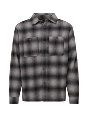 COTTON ON Men's Heavy Overshirt Black Gray Check Large