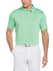 PGA TOUR Mens Feeder Stripe Golf Short Sleeve Polo Shirt Green Small