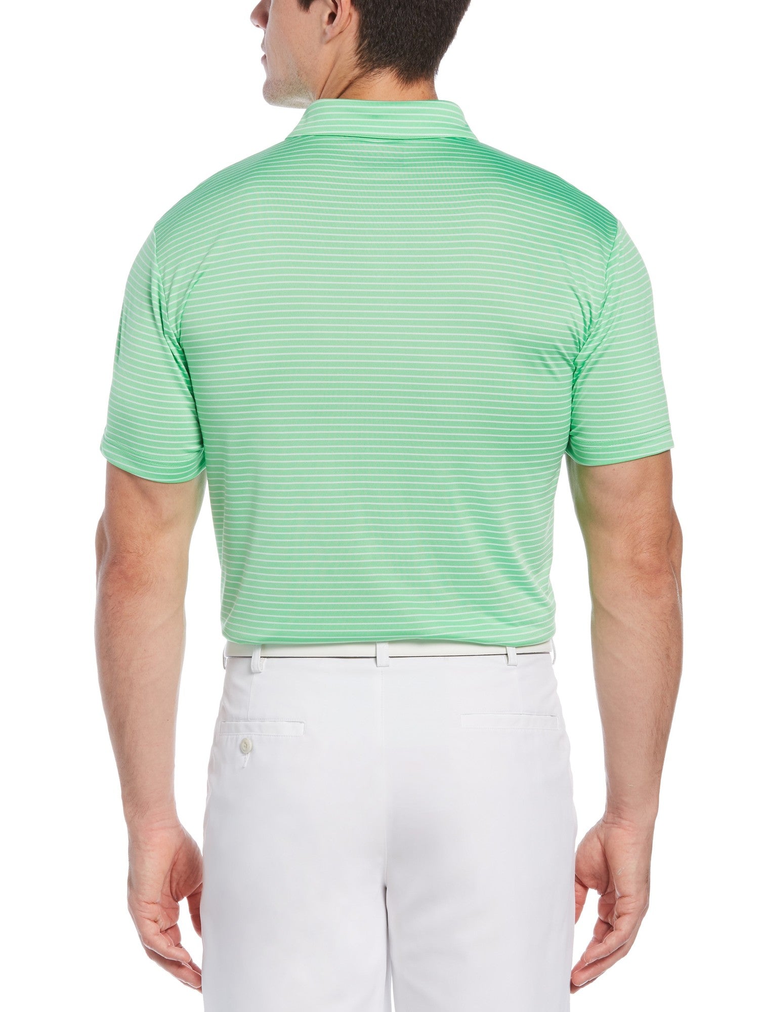 PGA TOUR Mens Feeder Stripe Golf Short Sleeve Polo Shirt Green Small