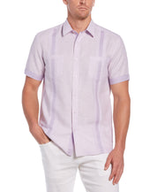 Cubavera Men's Linen Blend Guayabera Shirt Pastel Purple Small