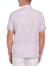 Cubavera Men's Linen Blend Guayabera Shirt Pastel Purple Small