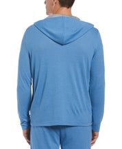 Cubavera Men's 1/4 Zip Heather Knit Hoodie Federal Blue 2XL