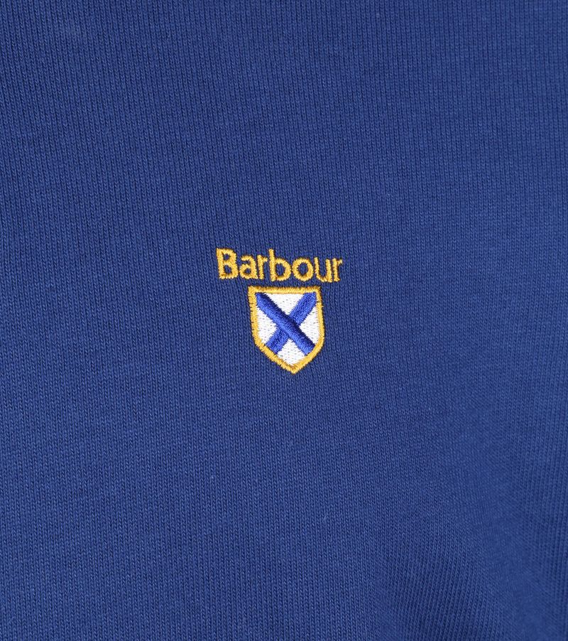 Barbour Mens Crest Rugby Long Sleeve Polo Shirt Deep Blue Large