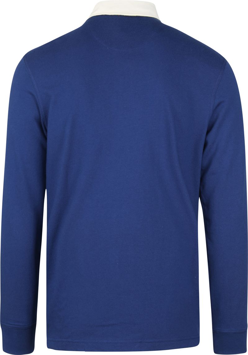 Barbour Mens Crest Rugby Long Sleeve Polo Shirt Deep Blue Large