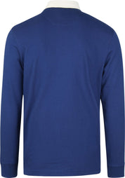 Barbour Mens Crest Rugby Long Sleeve Polo Shirt Deep Blue Large