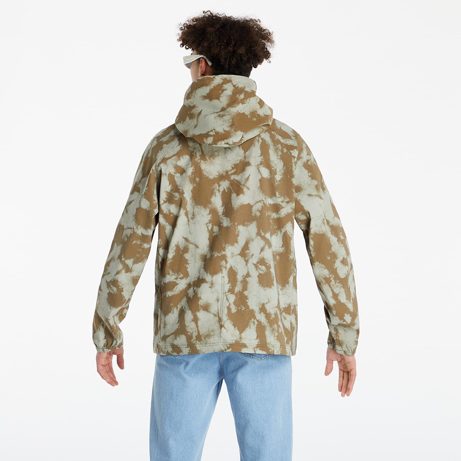 he North Face Men's Hoodie XL Military Olive Retro Dye Print Green