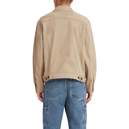 Original Levis Mens Vintage Fit Denim Trucker Jacket Small Tan Beige