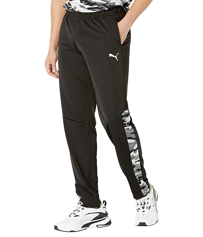 Puma Mens Track Pants Contrast Camo Side Stripe Black Small