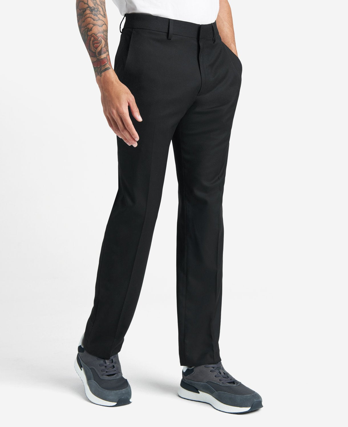 Kenneth Cole Reaction Mens Slim fit Dress Pants 32 / 34 Black Solid Stretch