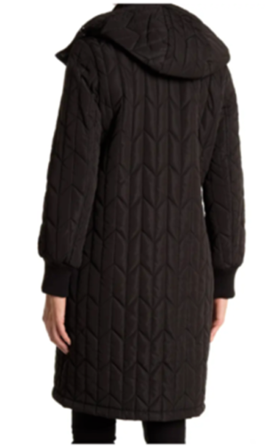 ANDREW MARC Womens Kiska Quilted Hooded Coat Black XS