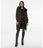ANDREW MARC Womens Kiska Quilted Hooded Coat Black XS