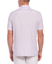 Cubavera Men's Pastel Lilac Tropical Embroidered Shirt Small