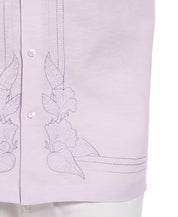 Cubavera Men's Pastel Lilac Tropical Embroidered Shirt Small