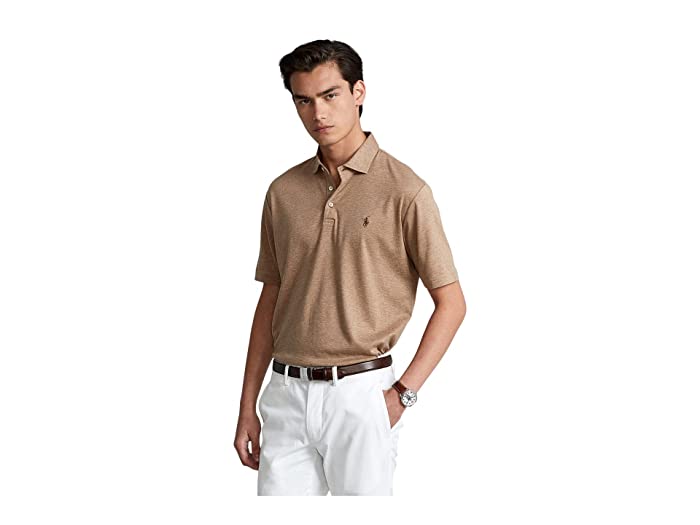 Polo Ralph Lauren Men's Classic Fit Soft Cotton Polo Shirt Heather Brown XL