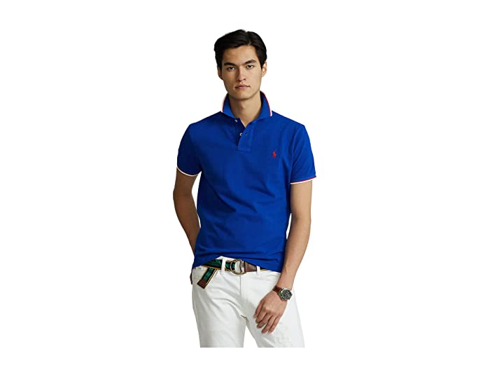 Polo Ralph Lauren Mens Classic Fit Mesh Short Sleeve Polo Shirt Blue XL