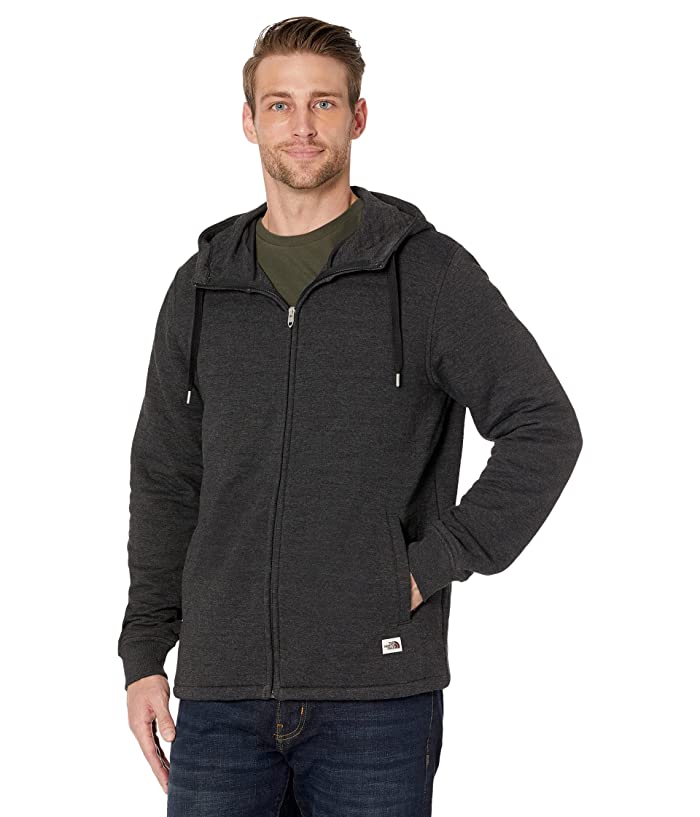 The North Face Longs Peak  Mens Quilted Full Zip Hoodie Black Heather Large