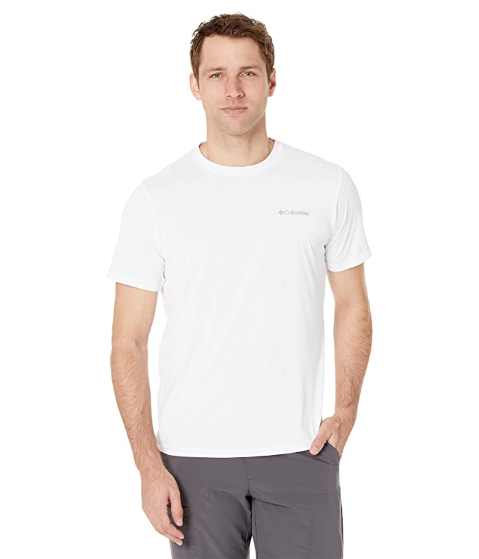 Columbia Mens Hike Moisture Wicking Outdoor Short Sleeve T Shirt White Small