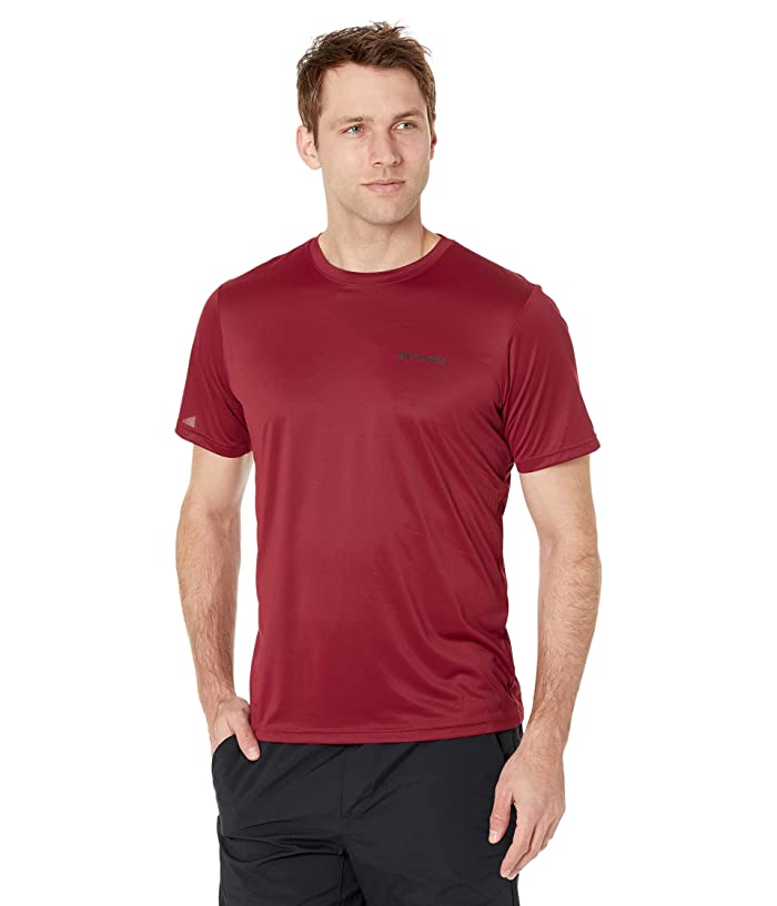 Columbia Mens Hike Crewneck Short Sleeve T ShirtRed Jasper Medium