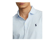 Polo Ralph Lauren Mens Custom Slim Fit Soft Cotton Polo Shirt Blue white 2XL