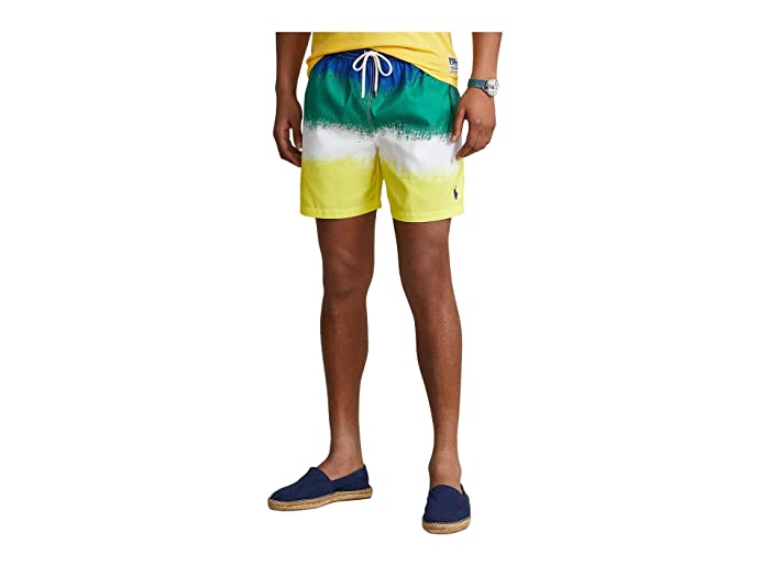 Polo Ralph Lauren 5.75- inch Traveler Classic Swim Trunks Green Yellow  Medium