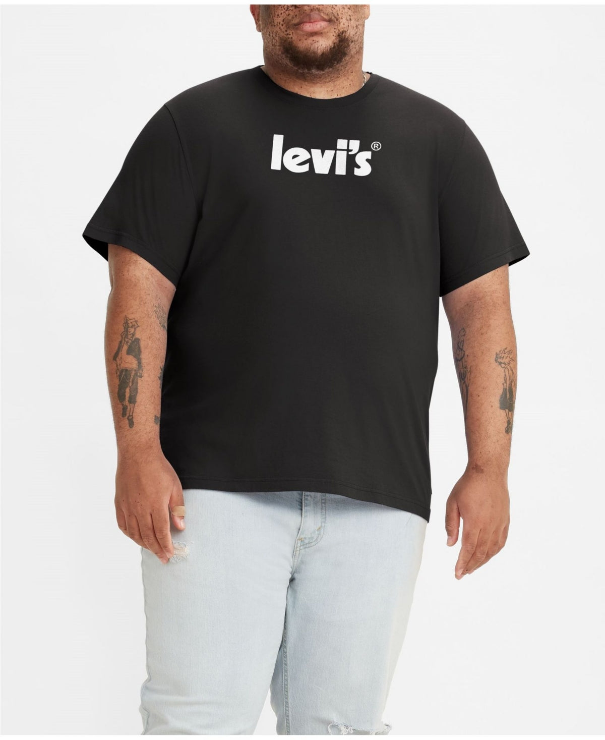 LEVI Men Regular fit Short Sleeve T-Shirt Shirt XXXL Black Solid