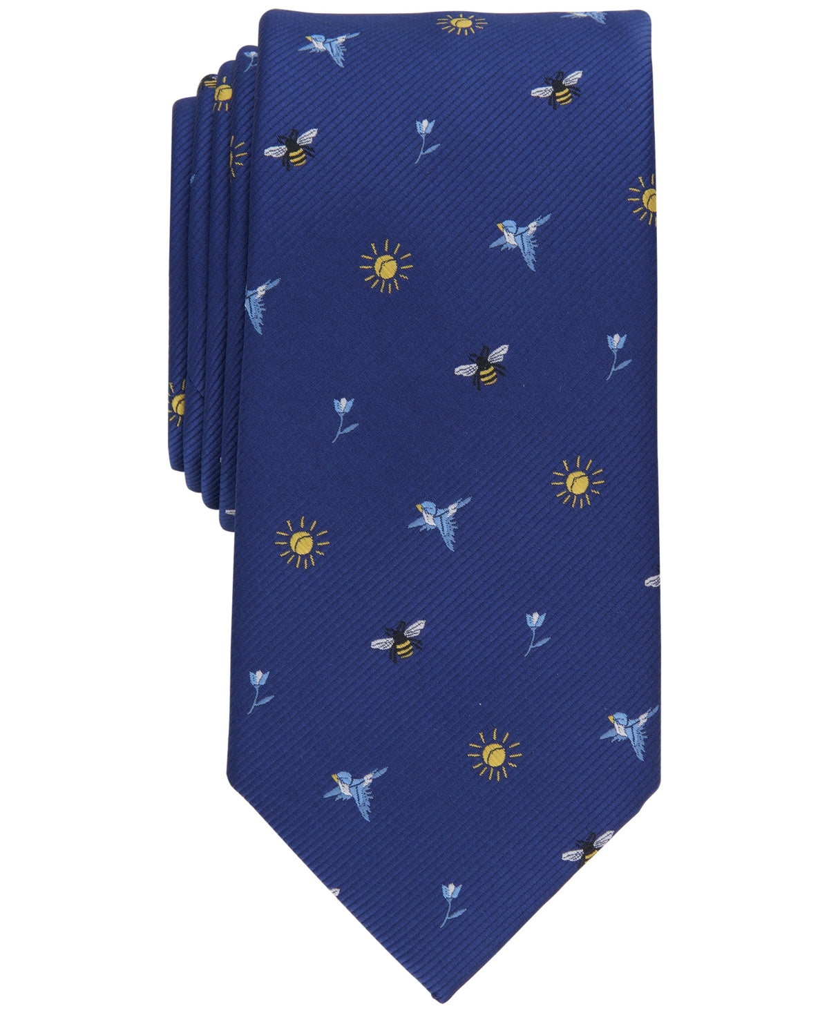 Club Room Men's Classic Birds & Bees Tie Navy Blue Multi Necktie