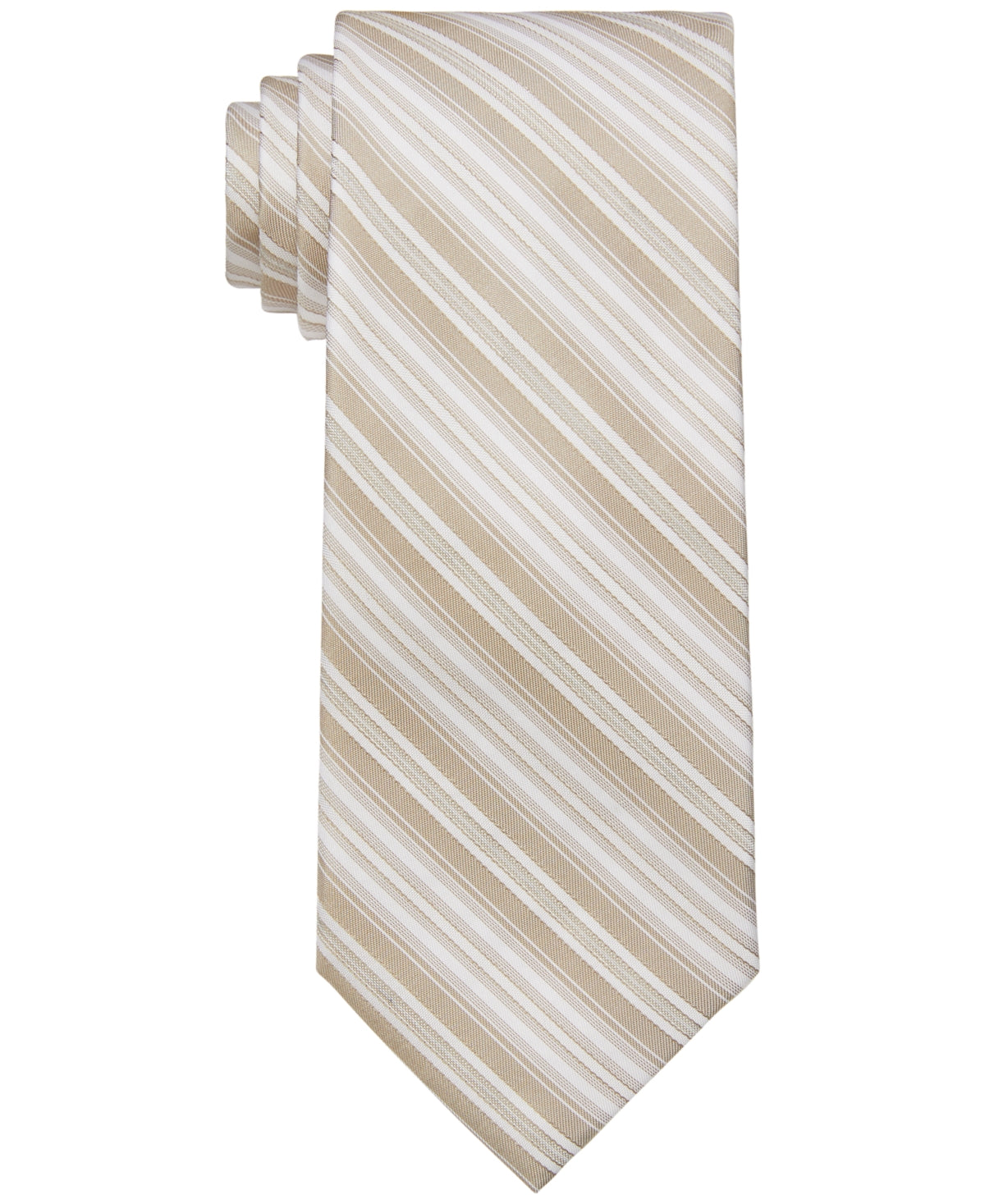 Calvin Klein Men's Frosted Stripe Tie Light Tan Necktie