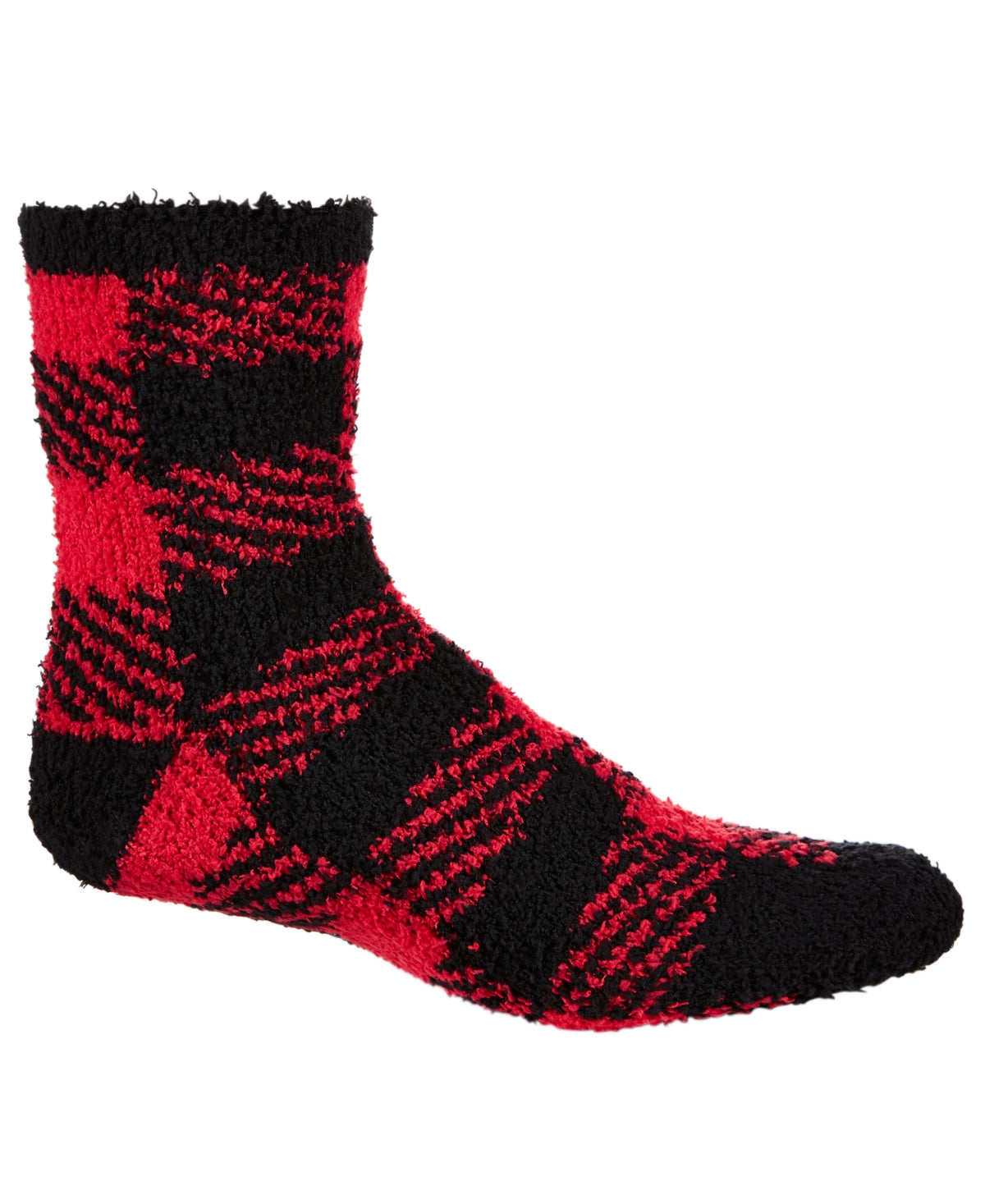 Club Room Mens Holiday Half Calf Socks Red Check OS