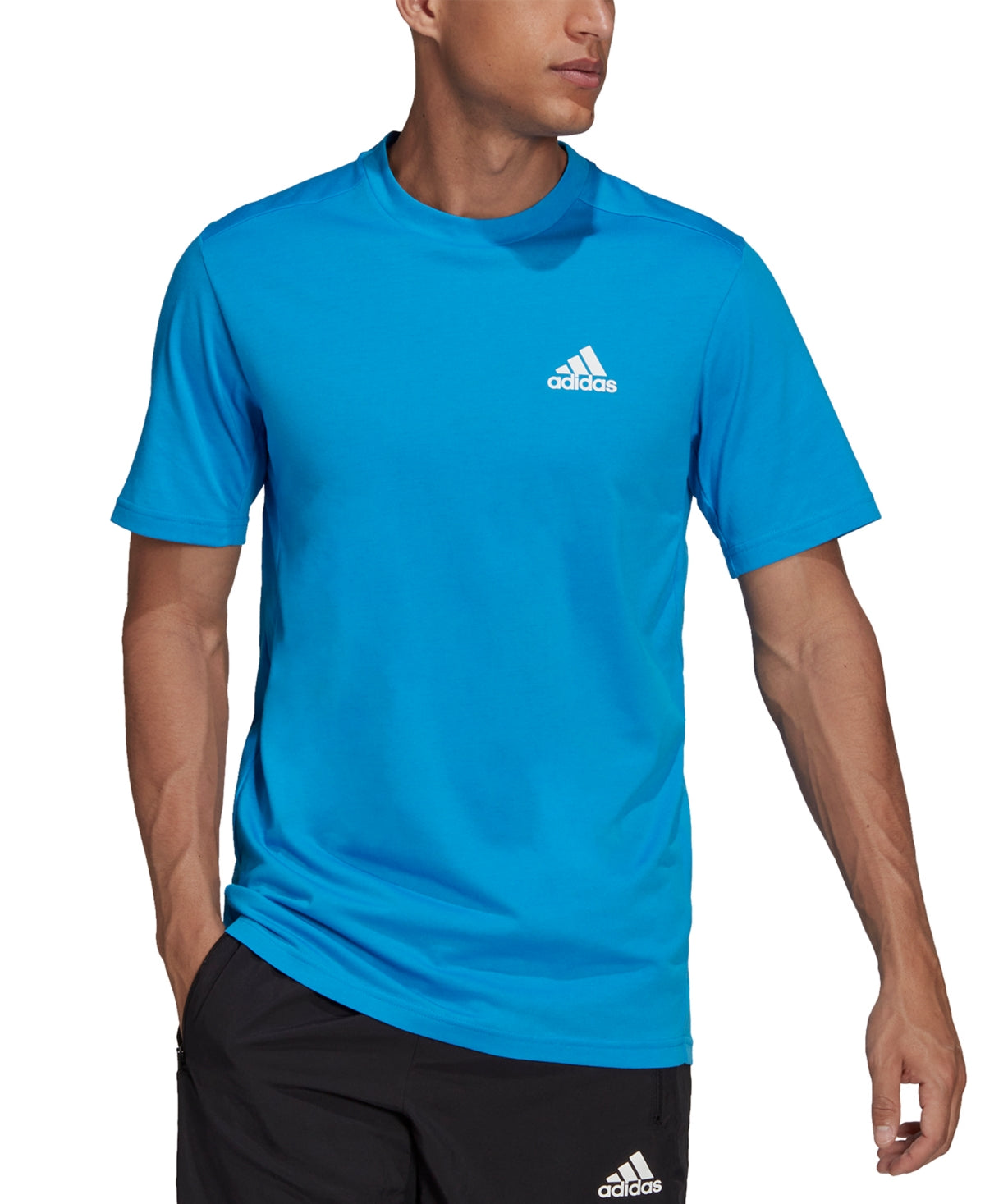 Adidas Men’s D2M Fr Training Short Sleeve T Shirt Blue Bright  Small