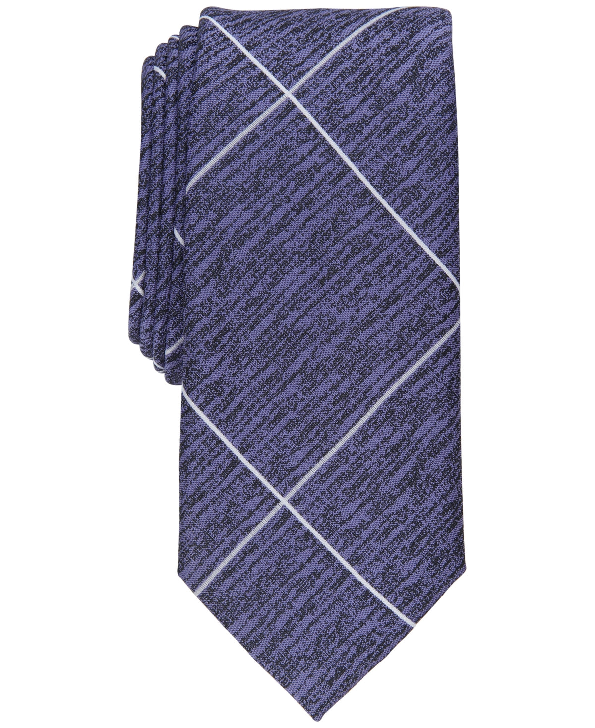 Alfani Men's Necktie Purple Windowpane Tie OS