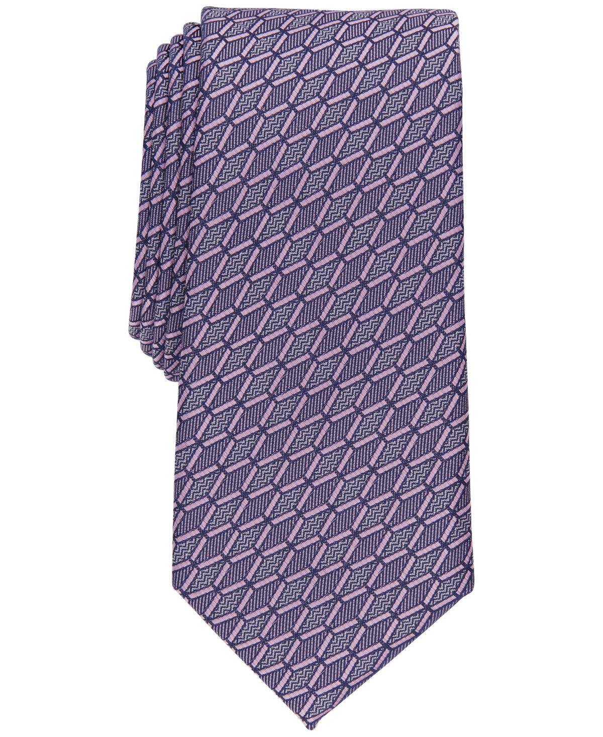 Alfani Men's Harper Geoprint Tie  Purple Necktie