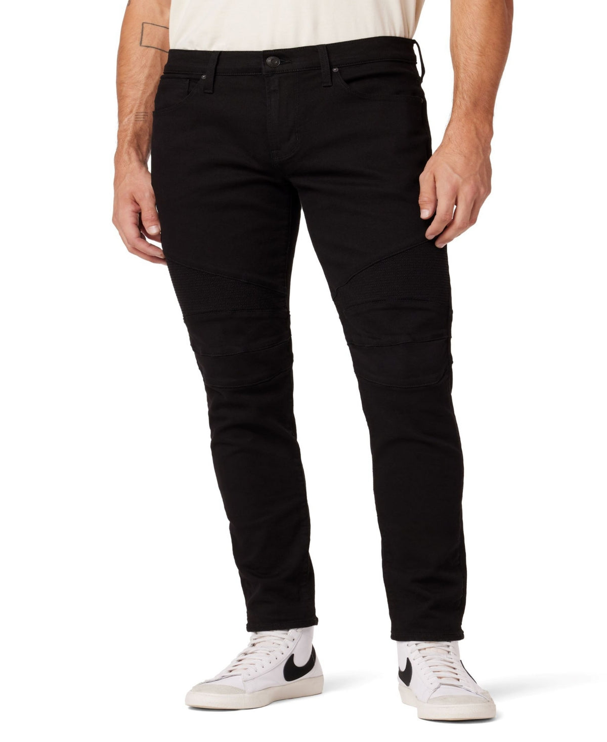Hudson Mens Banks Biker Slim Jeans Hudson Black 34 Reg
