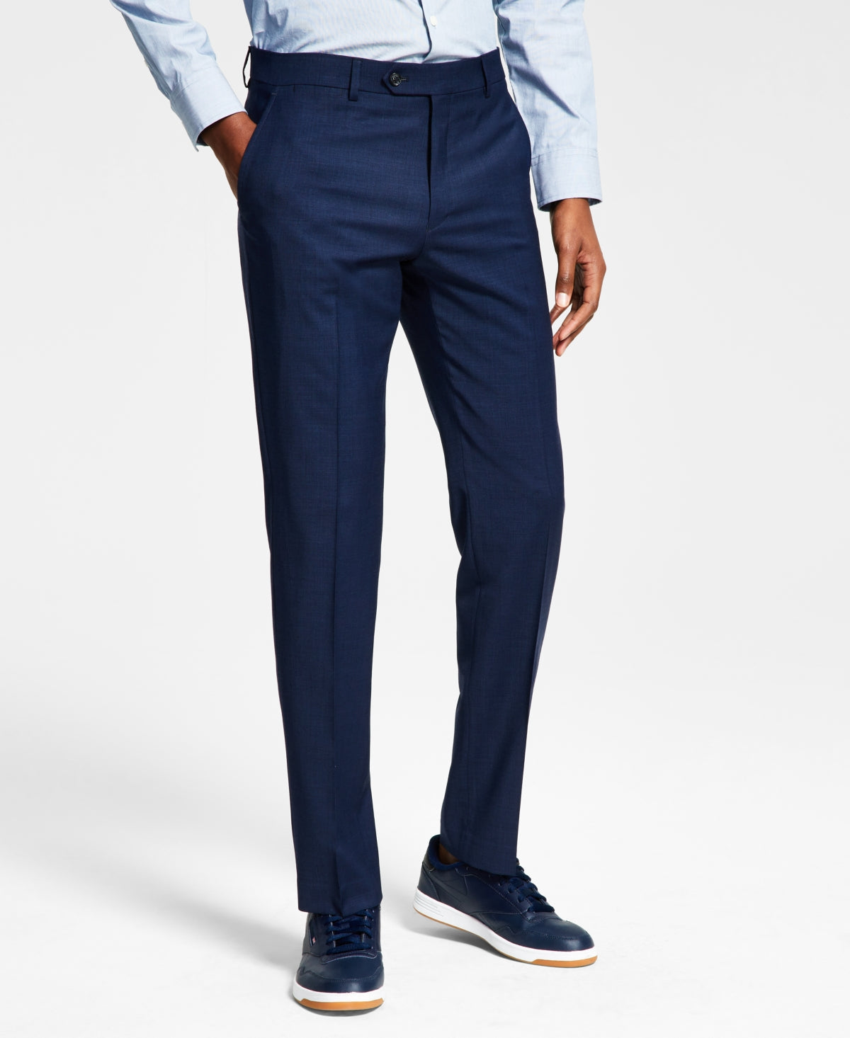 Tommy Hilfiger Mens Modern fit Wool Dress Pants 40 / 29 Blue Solid